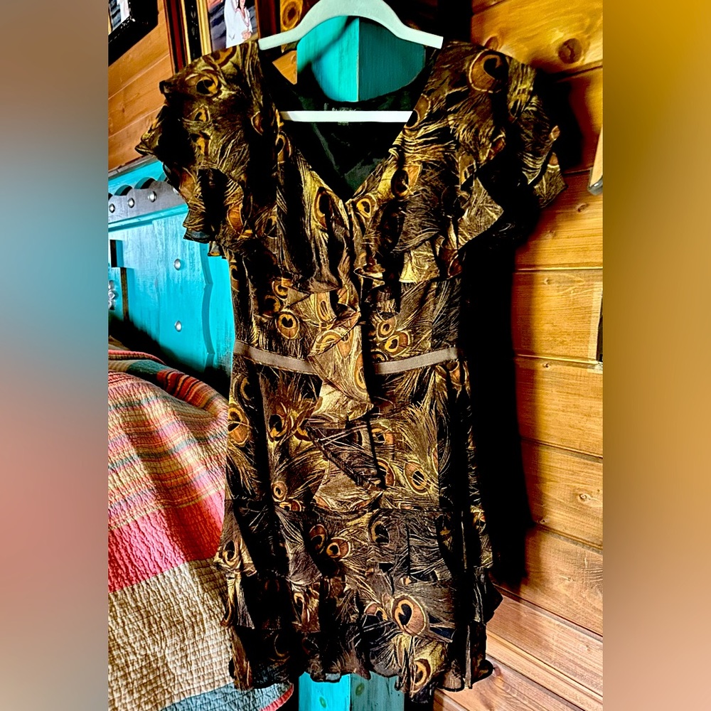GORGEOUS RACHEL ZOE BROWN FLORAL DRESS, size 4